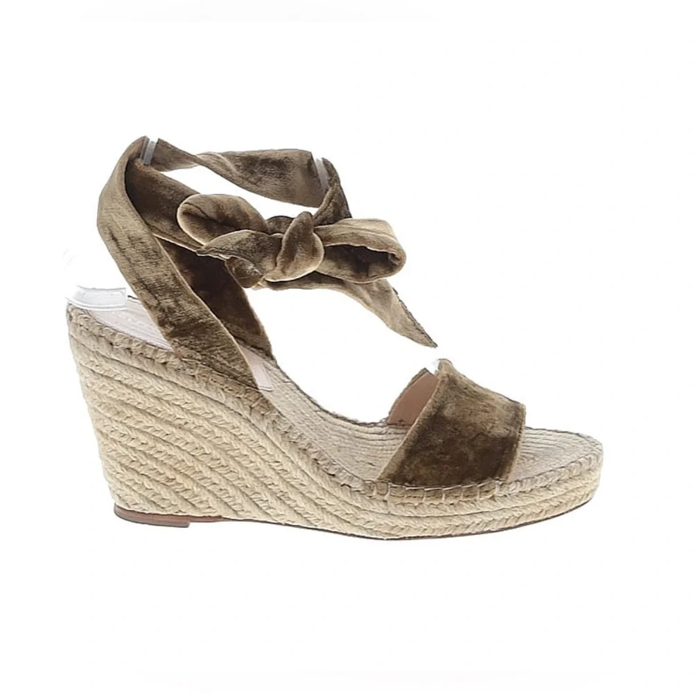 Loeffler Randall Harper velvet espadrille wedge.